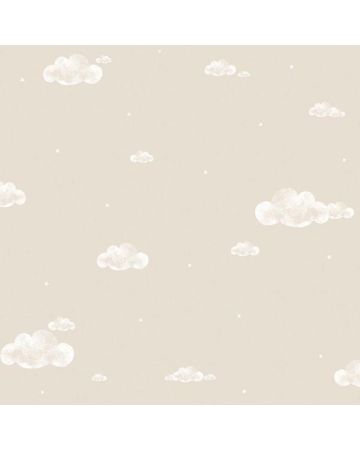 Papel pintado infantil nubes marrón claro 014gPIP