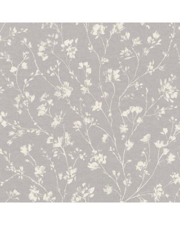 Papel pintado flores gris blanco 017gHAR