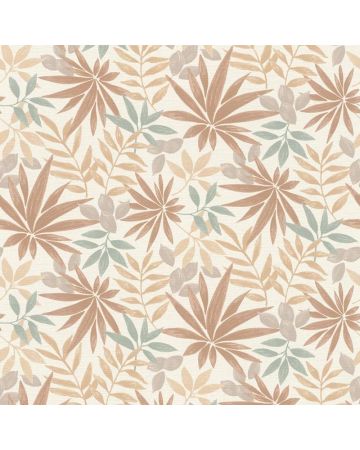 Papel pintado hojas marrón berde beige 026gHAR