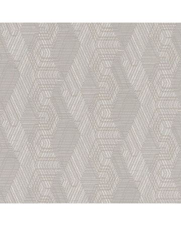 Papel pintado geométrico gris blanco 042gKEN