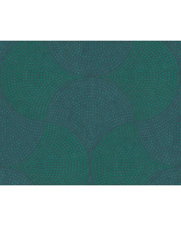 Papel pintado geométrico curvas verde azul 380271gCUB