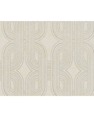 Papel pintado geométrico beige gris dorado 399371gFRE